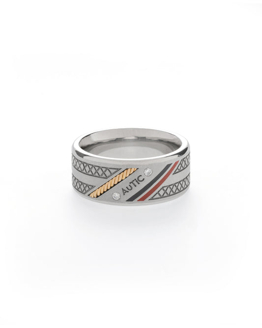 Mens's Silver Titanium Ring with Matte Finish
