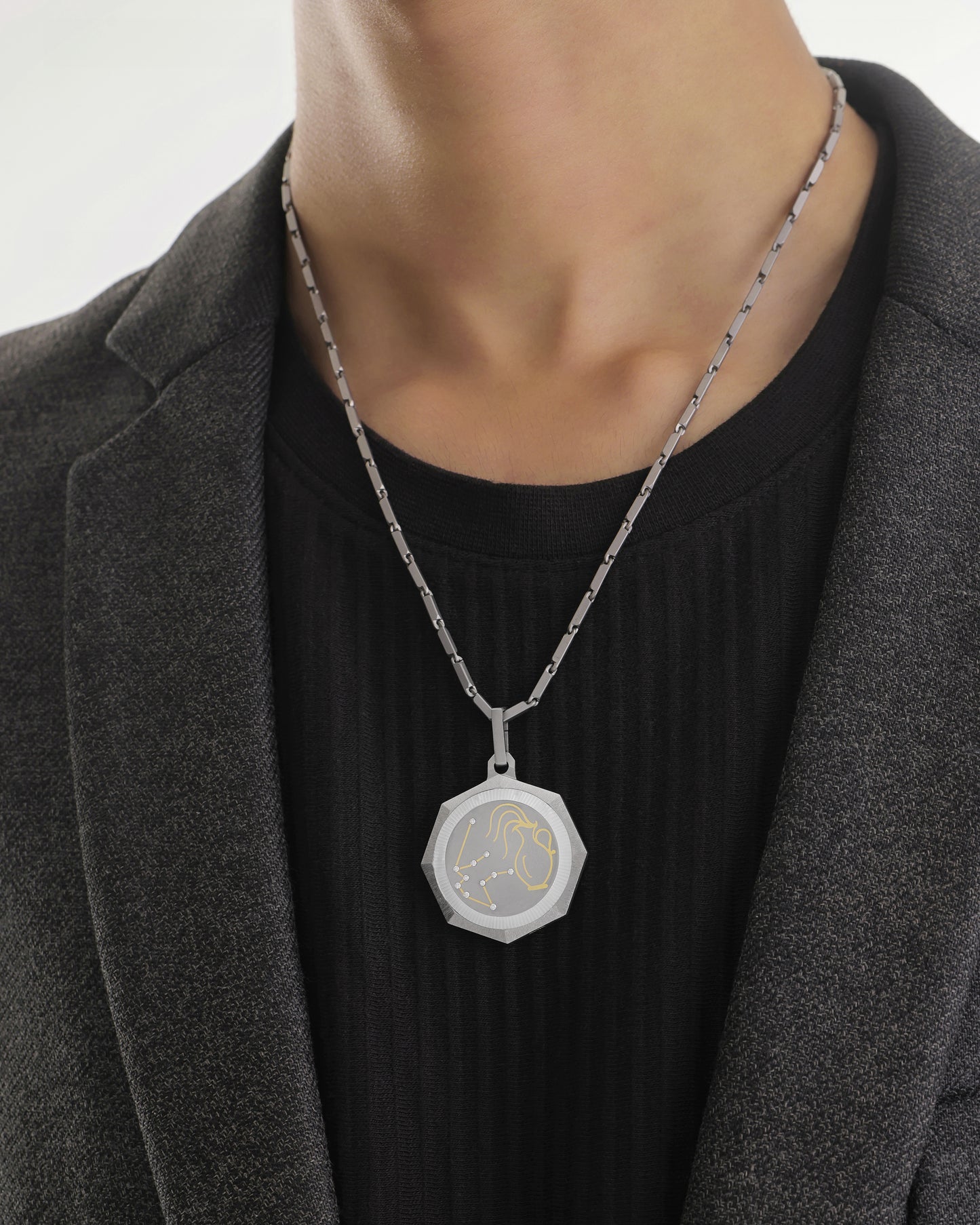 Aquarius – Titanium Zodiac Pendant
