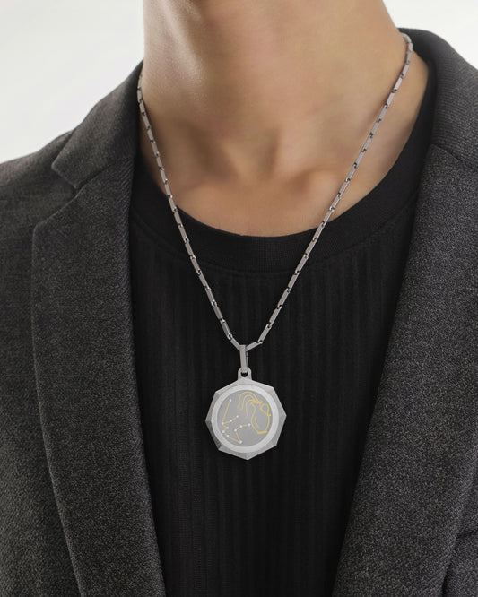 Aquarius – Titanium Zodiac Pendant