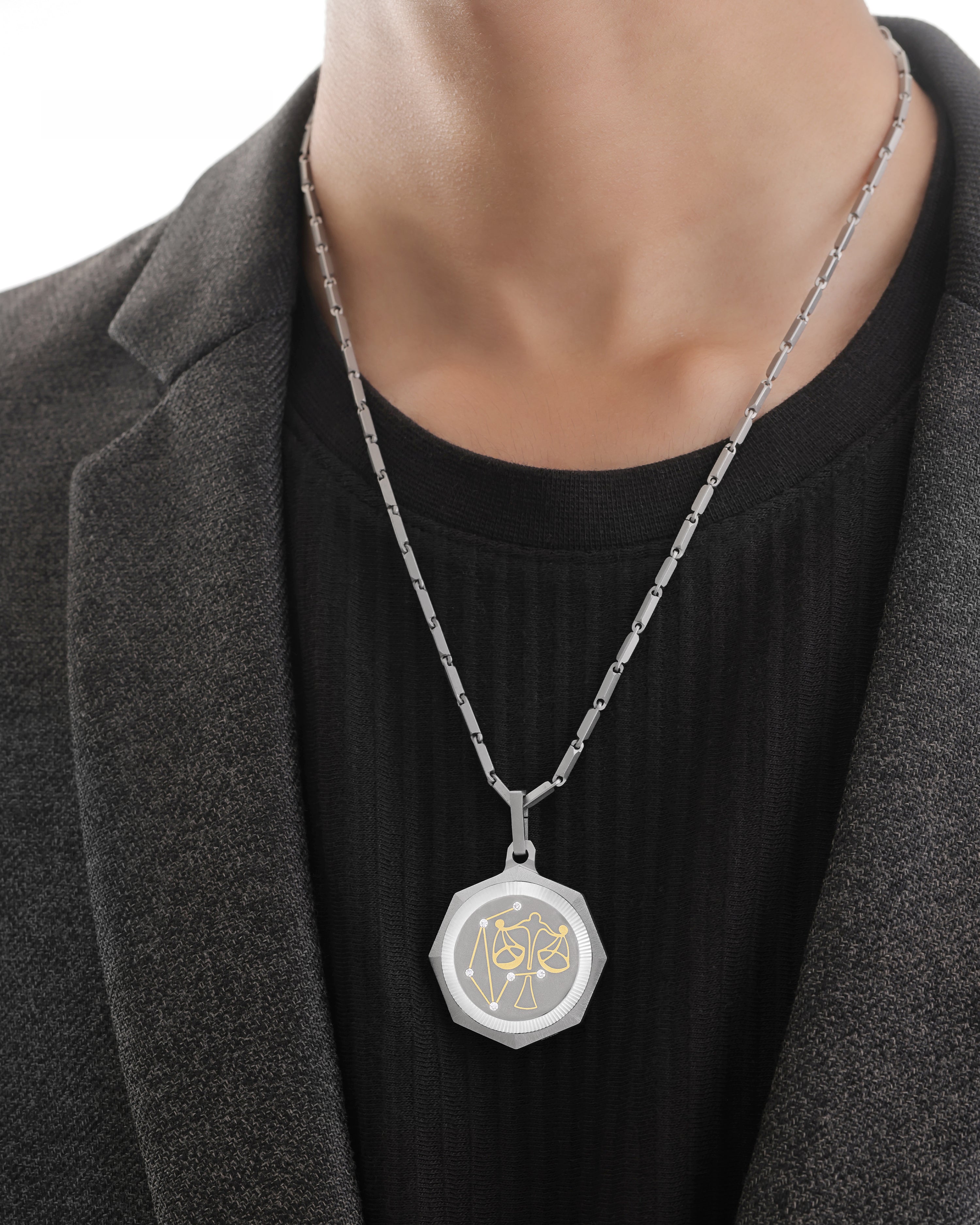 Unisex Titanium Zodiac Pendant