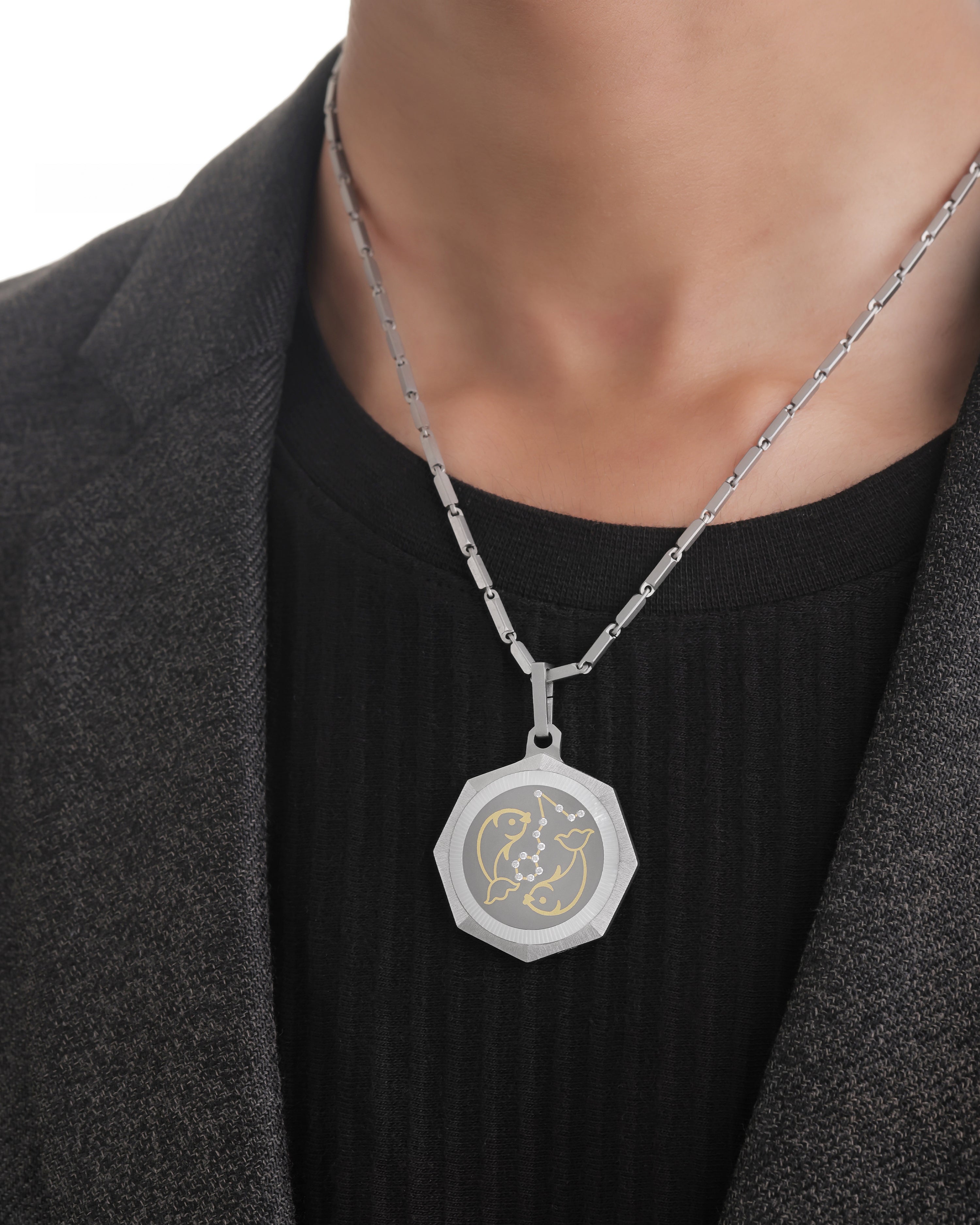 Unisex Titanium Zodiac Pendant