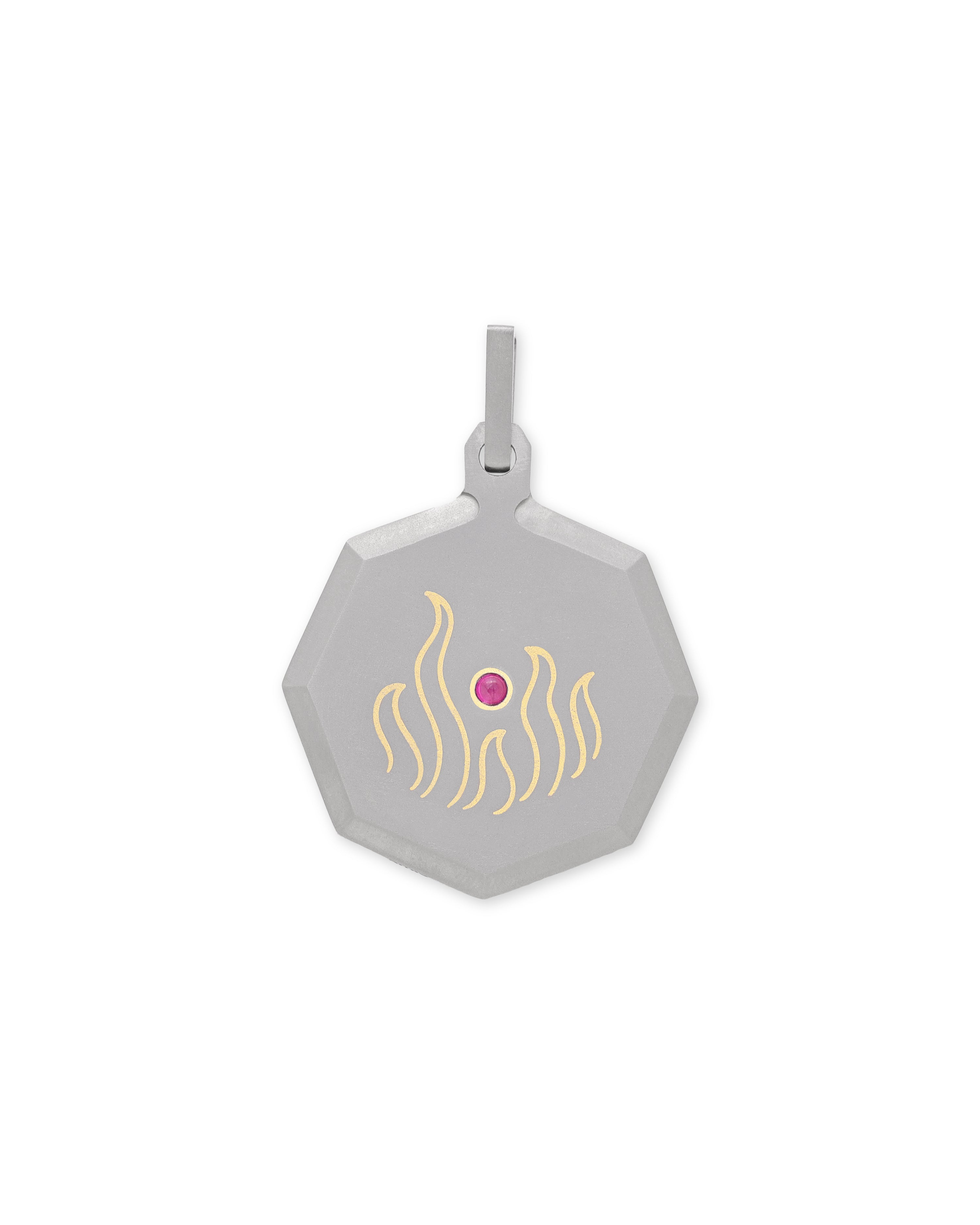 Unisex Titanium Zodiac Pendant