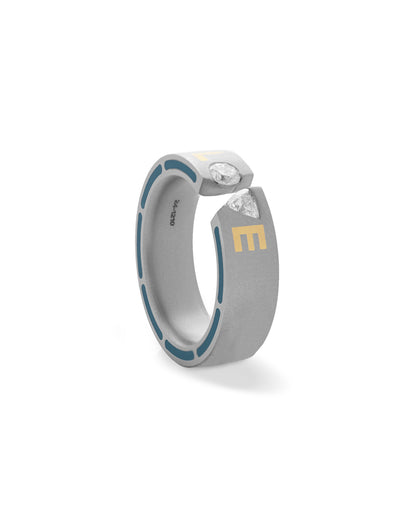 Men's Silver  Love Titanium Ring with Matte Finish