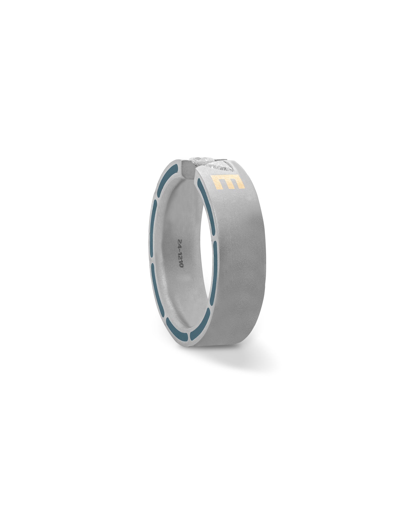 Women's  Silver  Love  Titanium Ring with Matte Finish