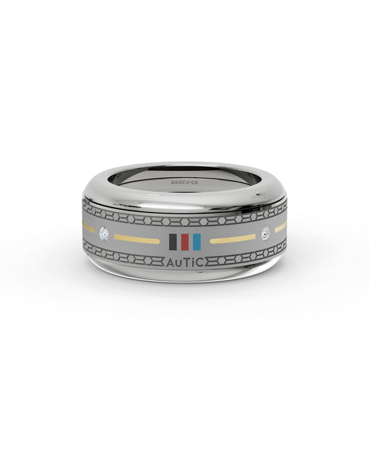 Mens's Silver Titanium Ring with Matte Finish