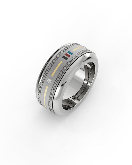 Mens's Silver Titanium Ring with Matte Finish