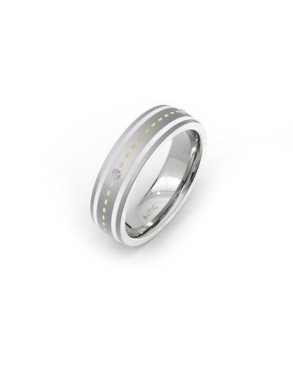 Mens's Silver Titanium Ring with Matte Finishv