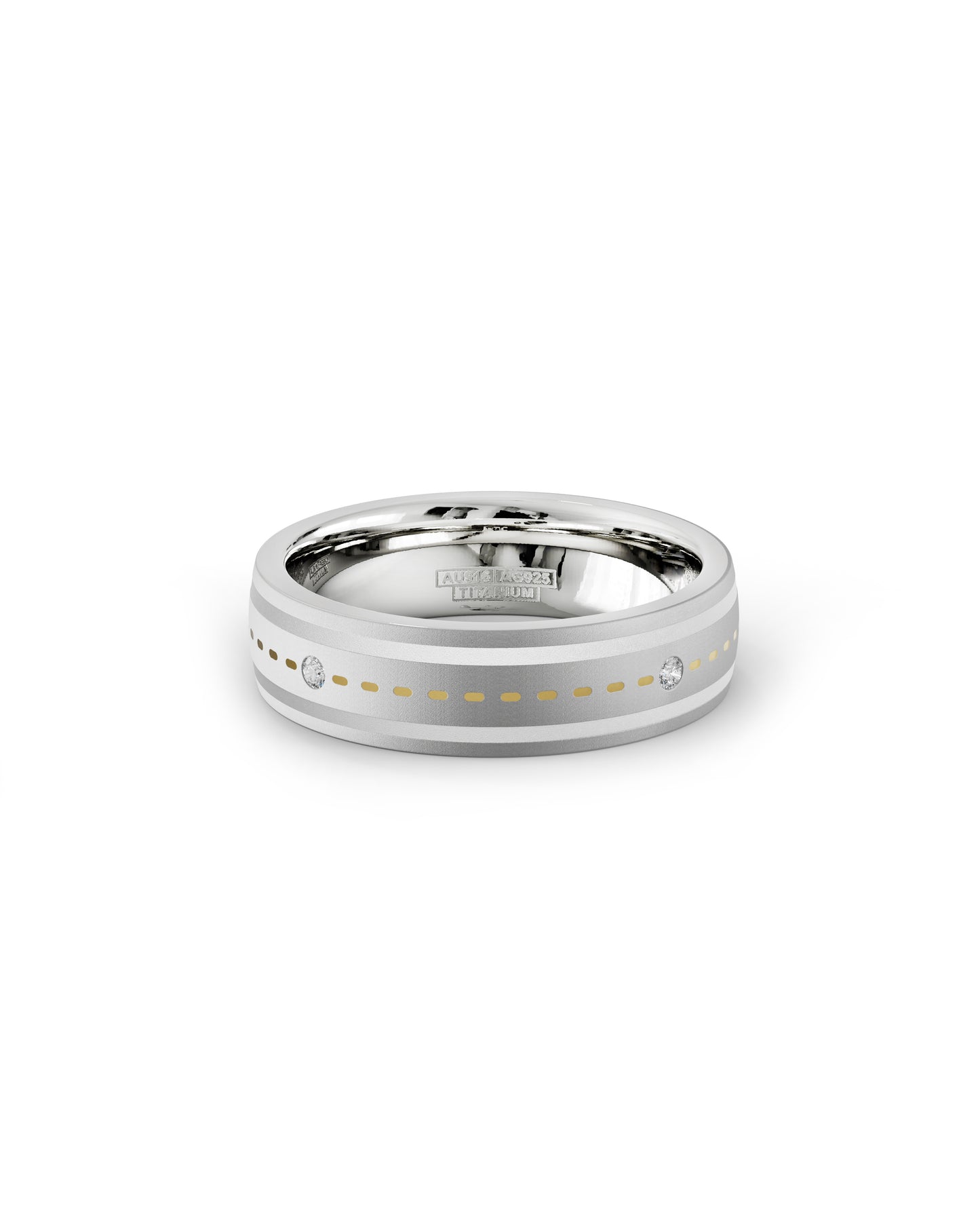 Mens's Silver Titanium Ring with Matte Finishv