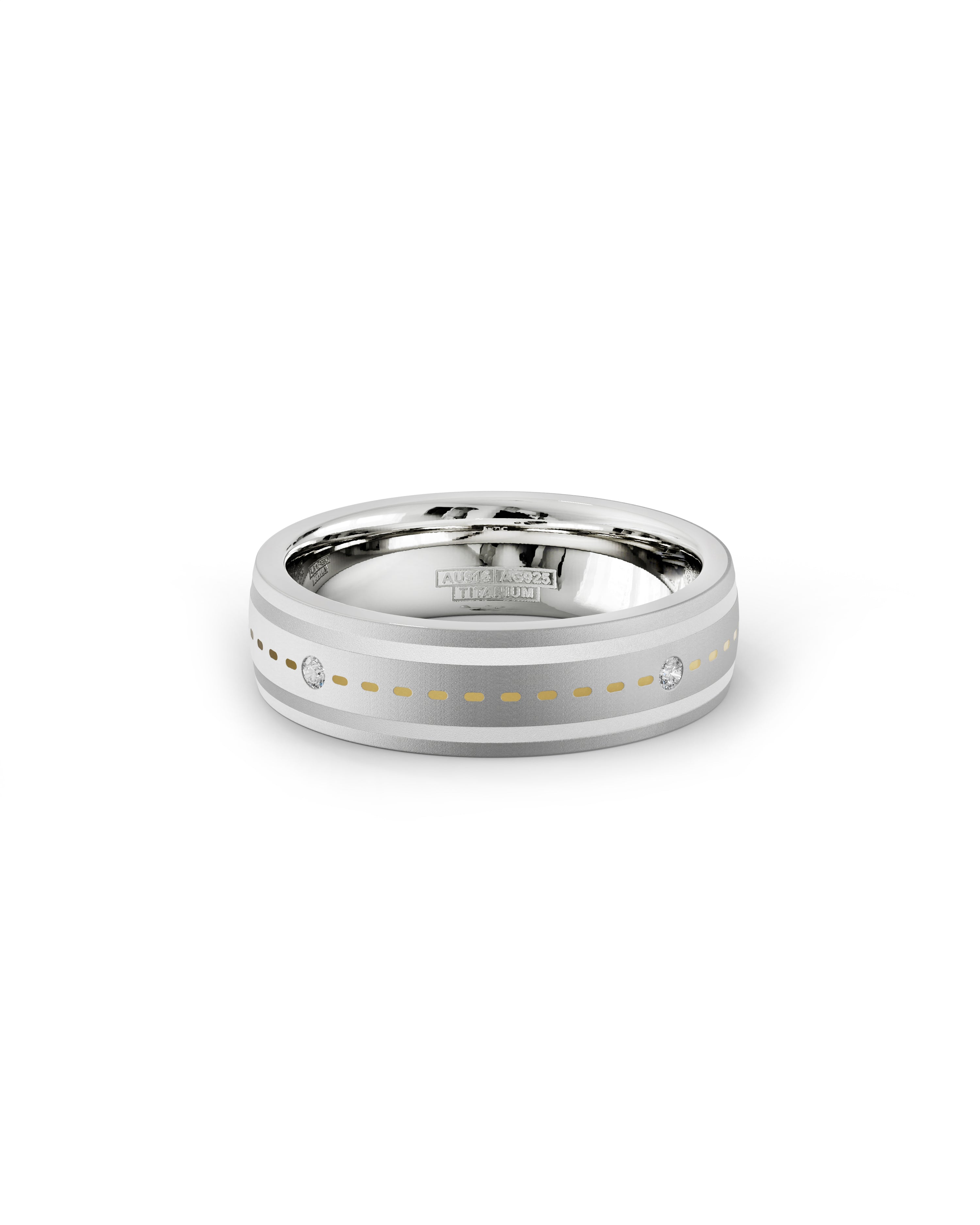 Mens's Silver Titanium Ring with Matte Finishv