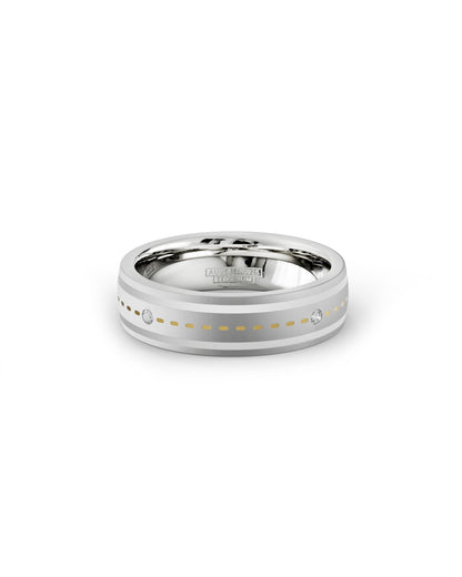 Mens's Silver Titanium Ring with Matte Finishv