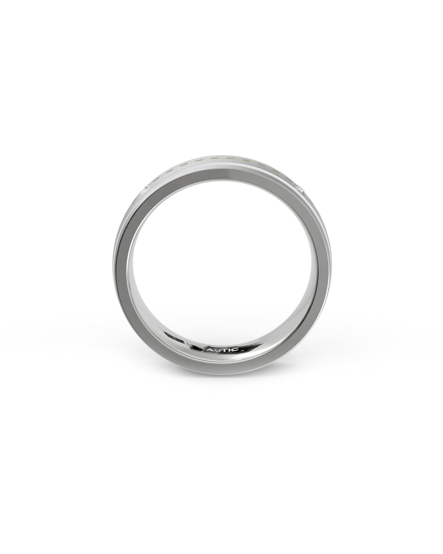 Mens's Silver Titanium Ring with Matte Finish