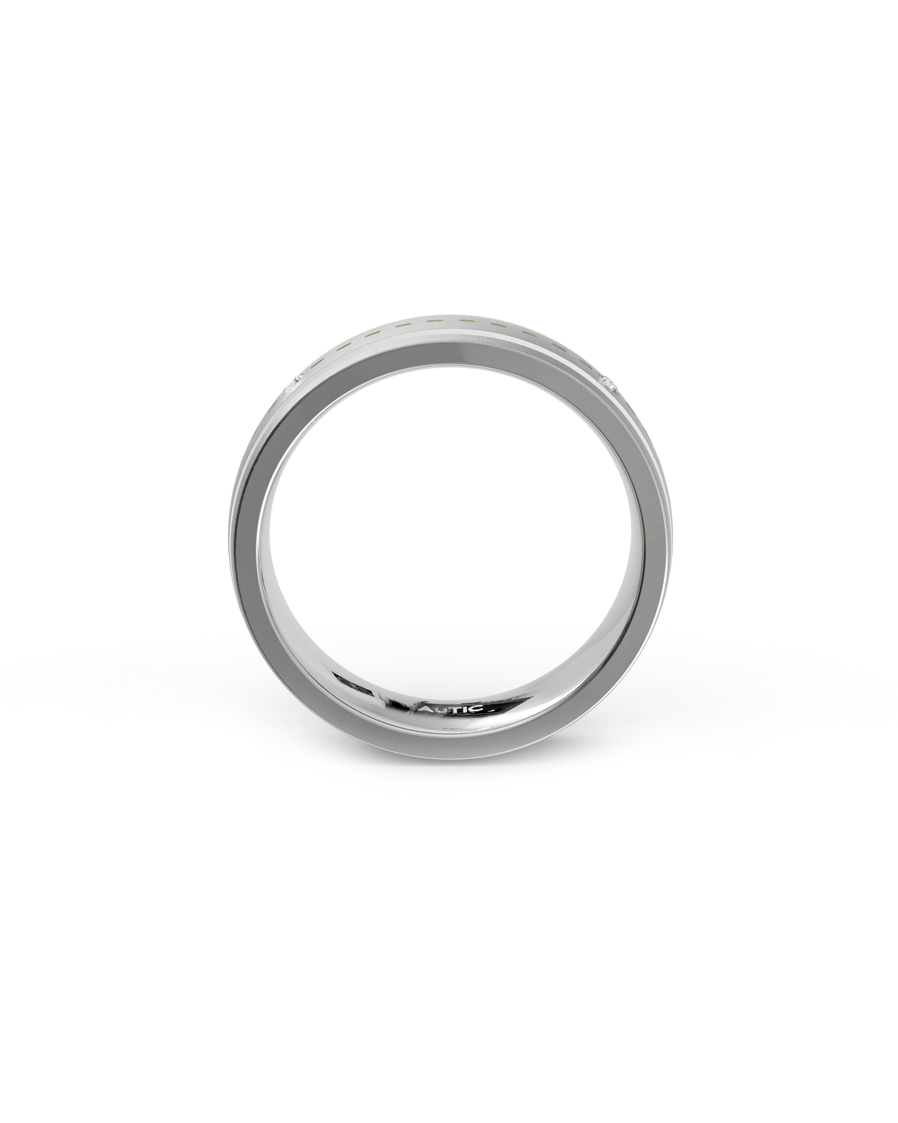Mens's Silver Titanium Ring with Matte Finish