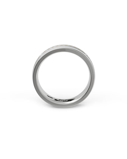 Mens's Silver Titanium Ring with Matte Finish