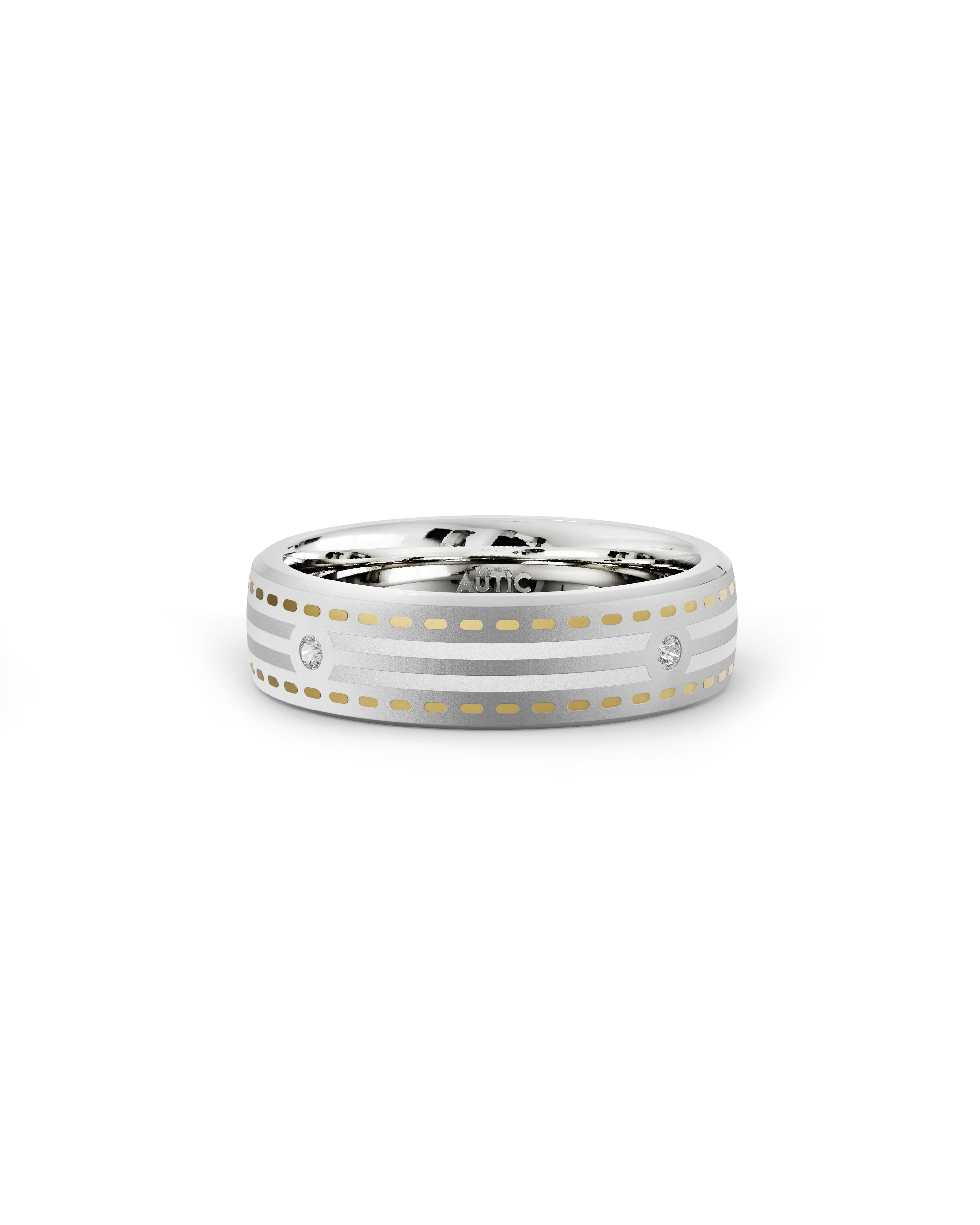 Mens's Silver Titanium Ring with Matte Finish