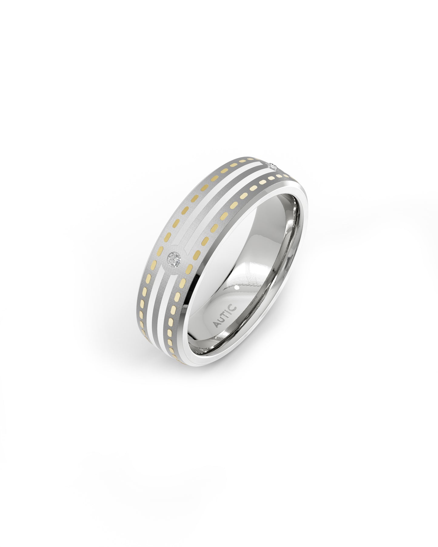 Mens's Silver Titanium Ring with Matte Finish