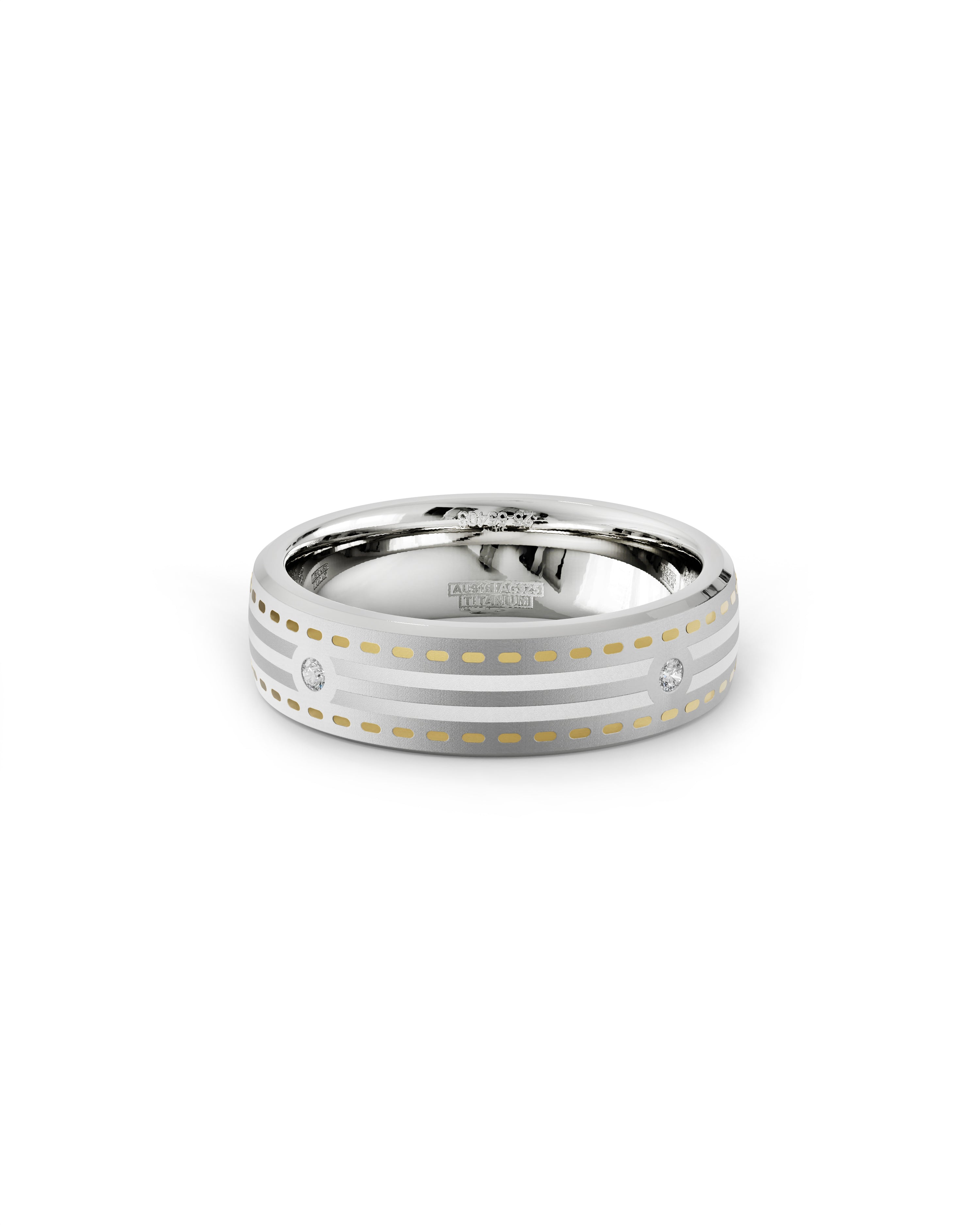 Mens's Silver Titanium Ring with Matte Finish