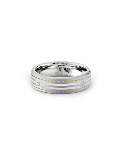 Mens's Silver Titanium Ring with Matte Finish