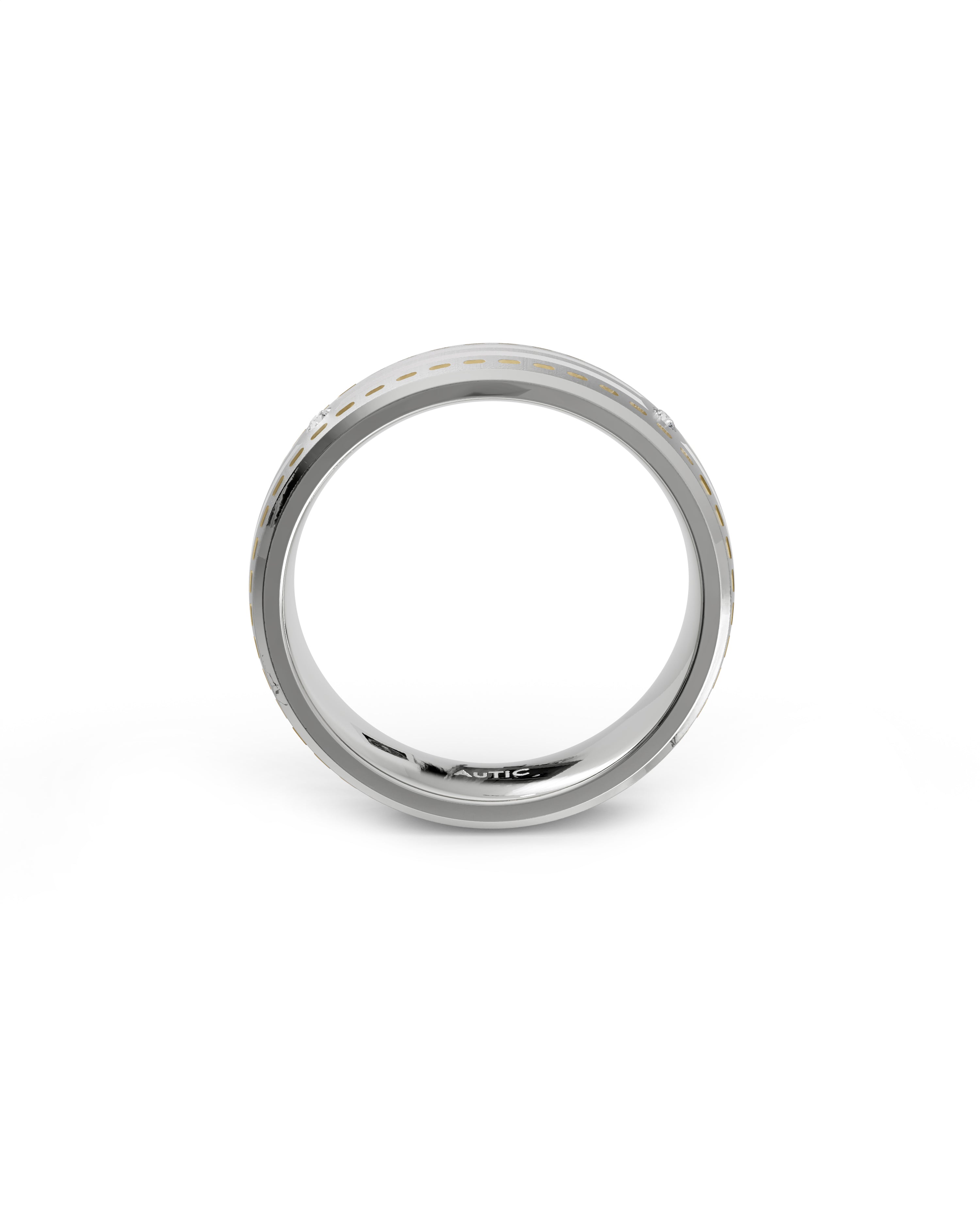 Mens's Silver Titanium Ring with Matte Finish