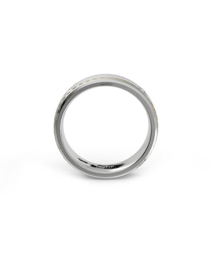 Mens's Silver Titanium Ring with Matte Finish
