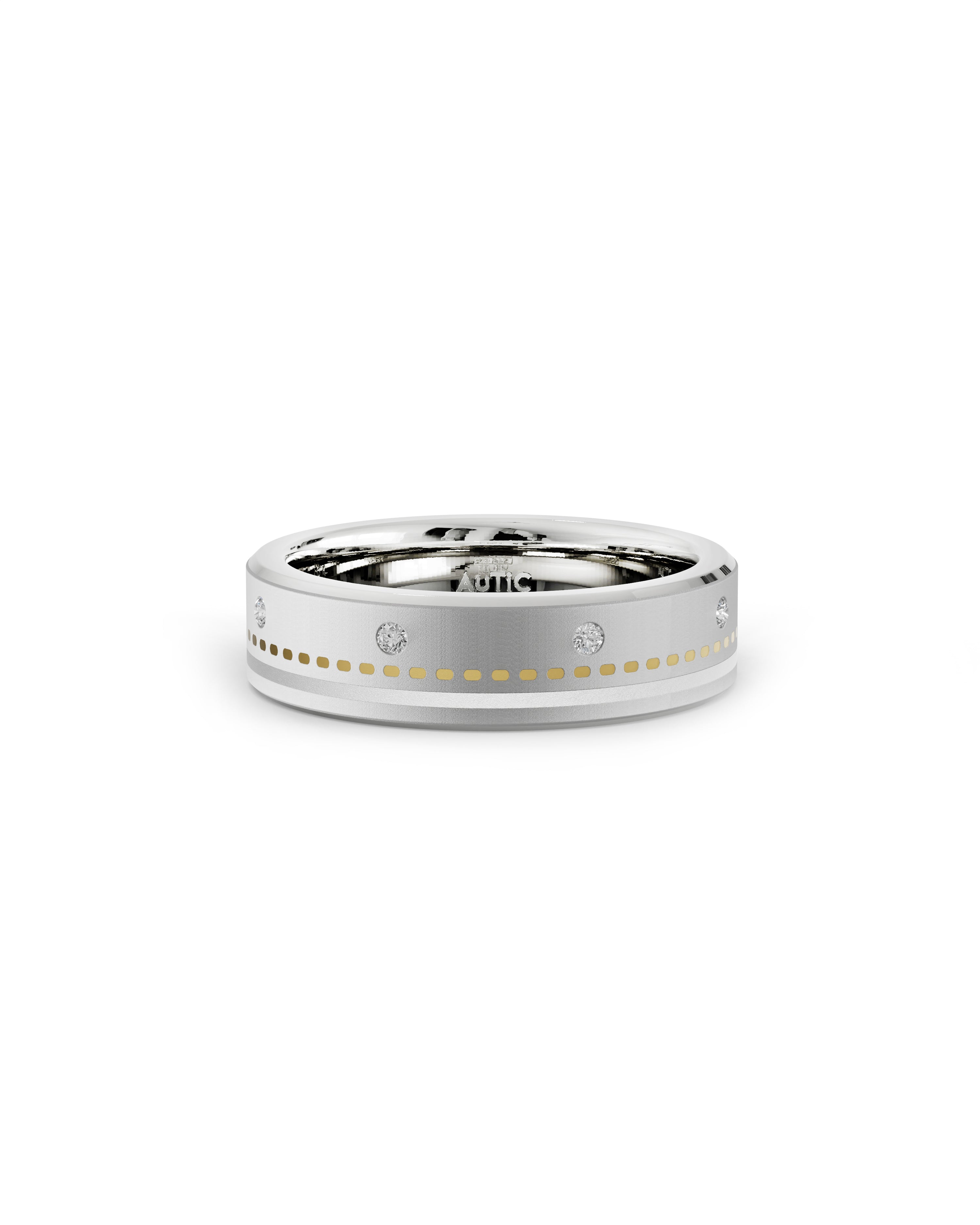 Mens's Silver Titanium Ring with Matte Finish