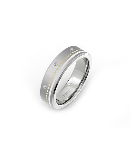Mens's Silver Titanium Ring with Matte Finish