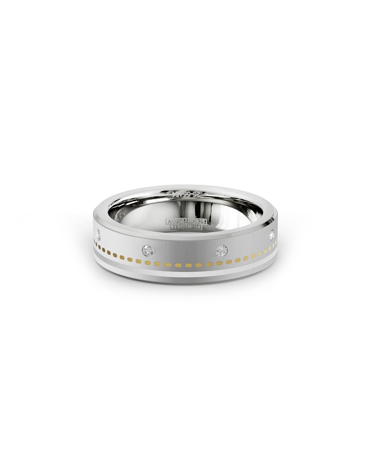 Mens's Silver Titanium Ring with Matte Finish