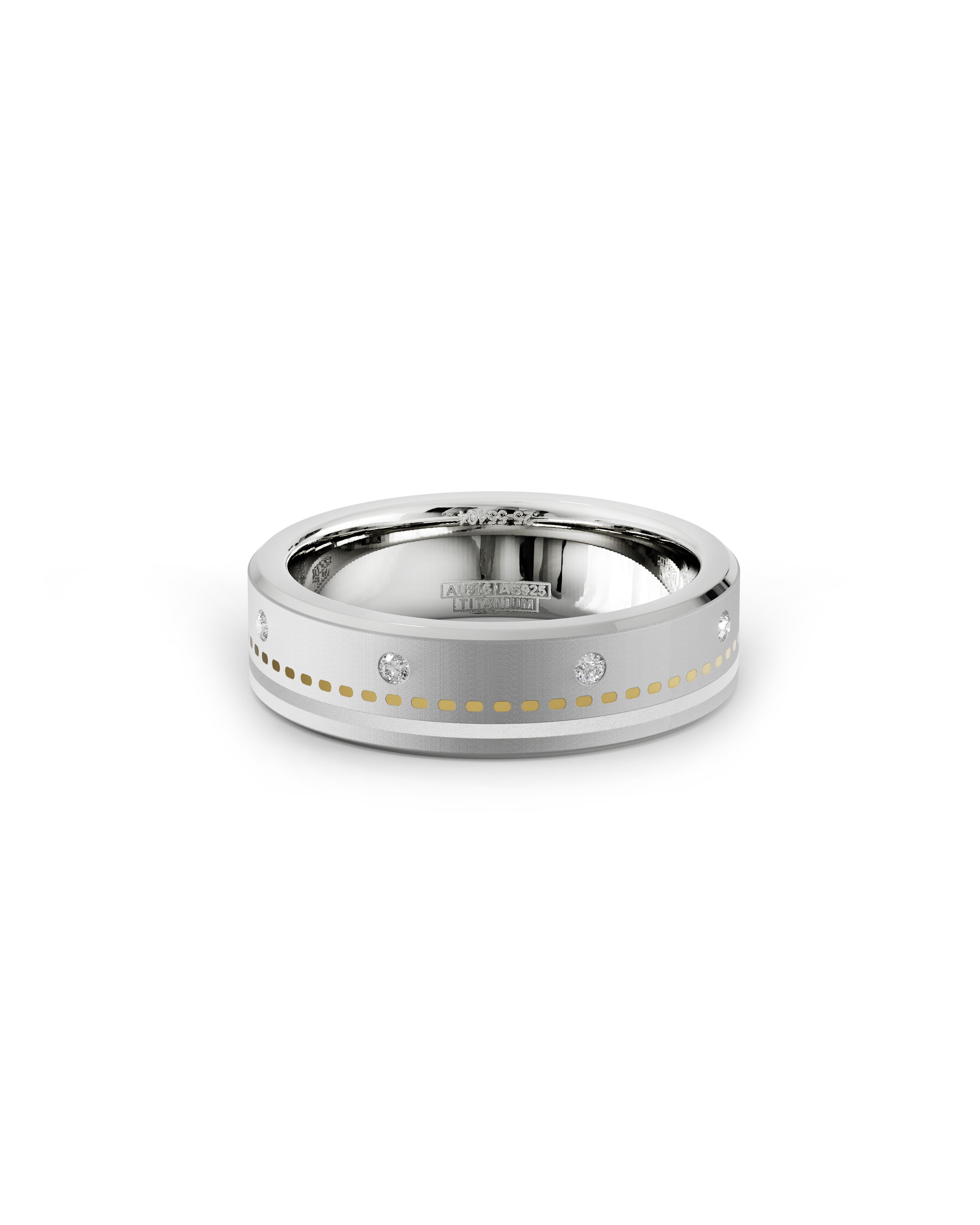 Mens's Silver Titanium Ring with Matte Finish