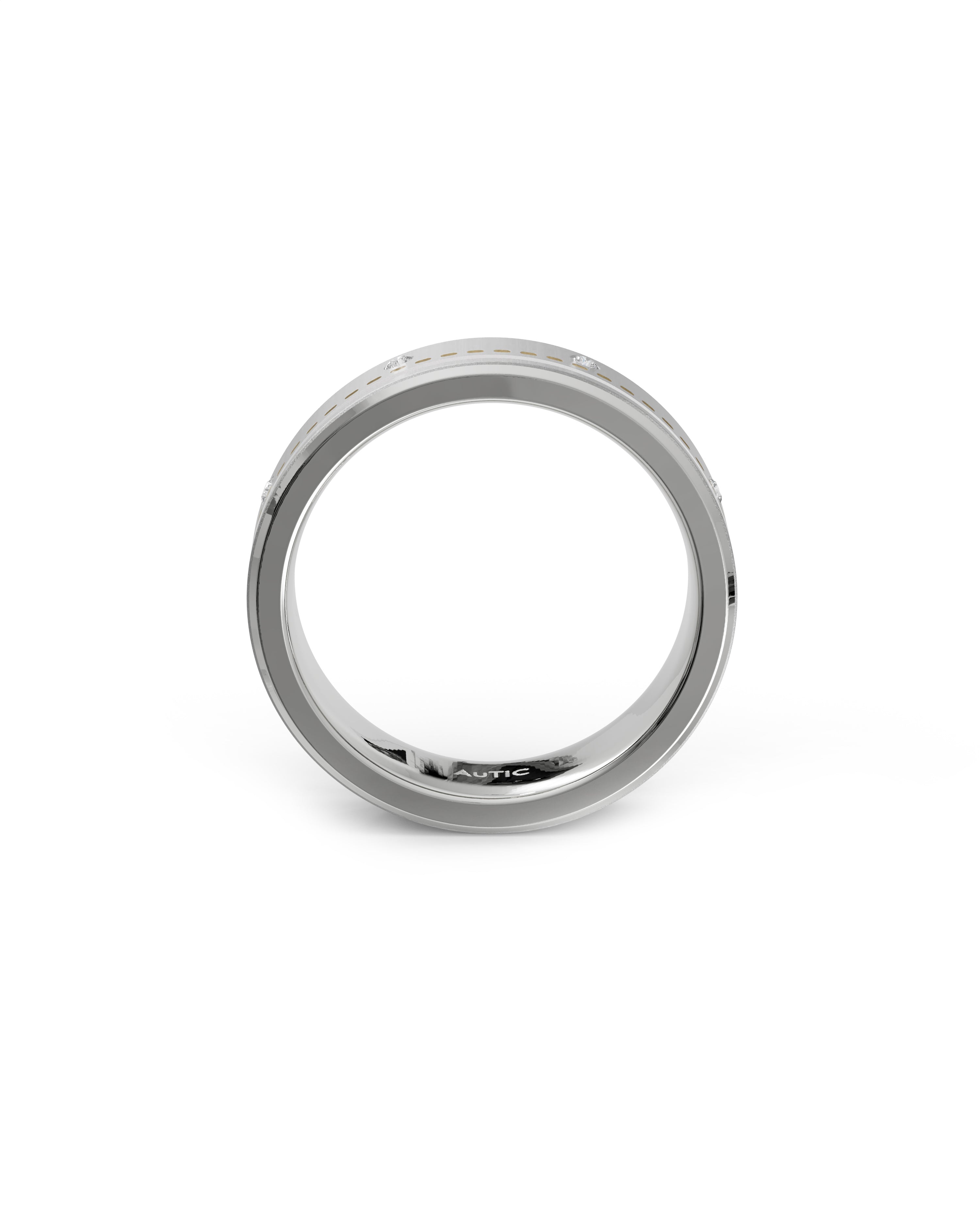 Mens's Silver Titanium Ring with Matte Finish