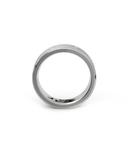 Mens's Silver Titanium Ring with Matte Finish