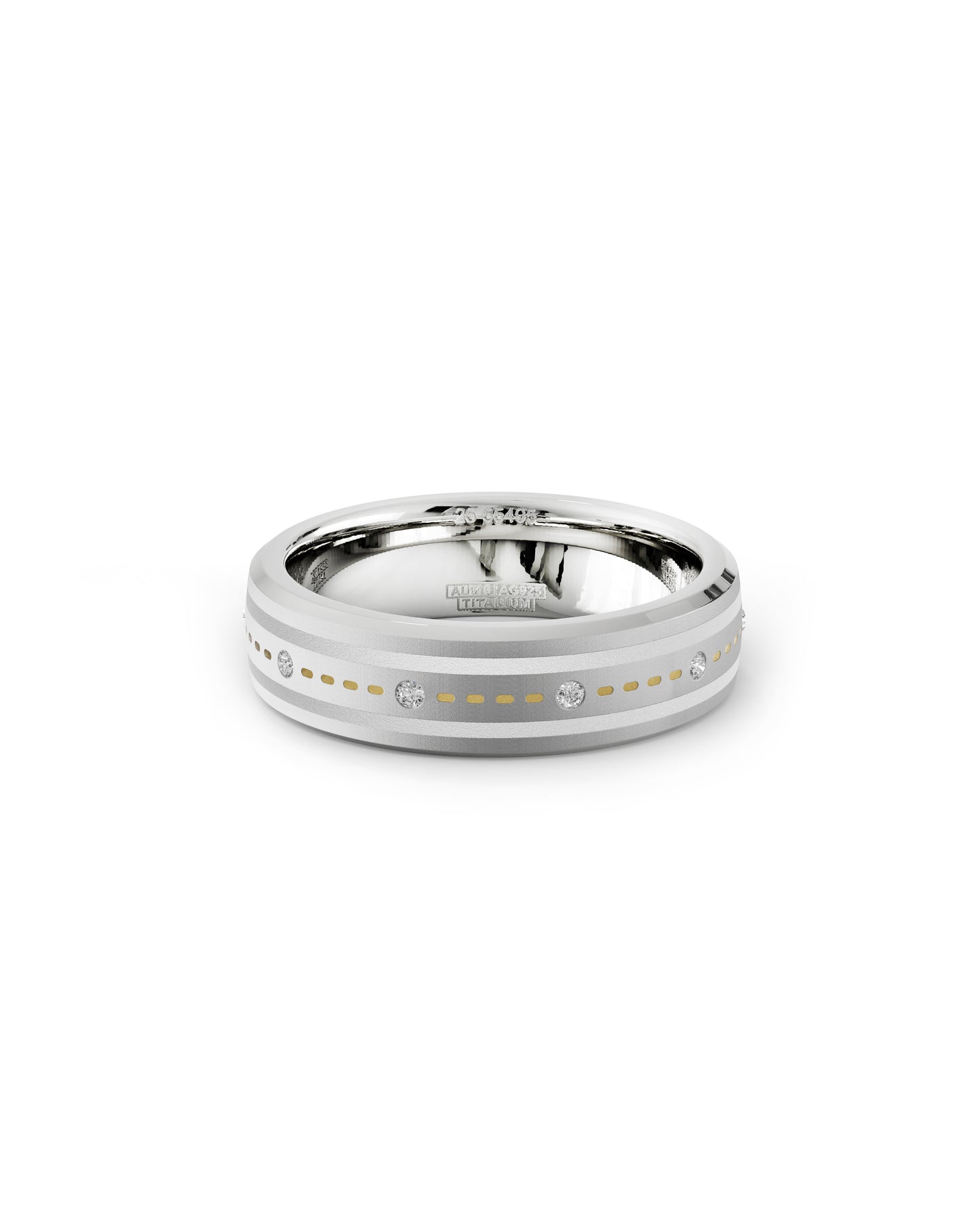 Mens's Silver Titanium Ring with Matte Finish