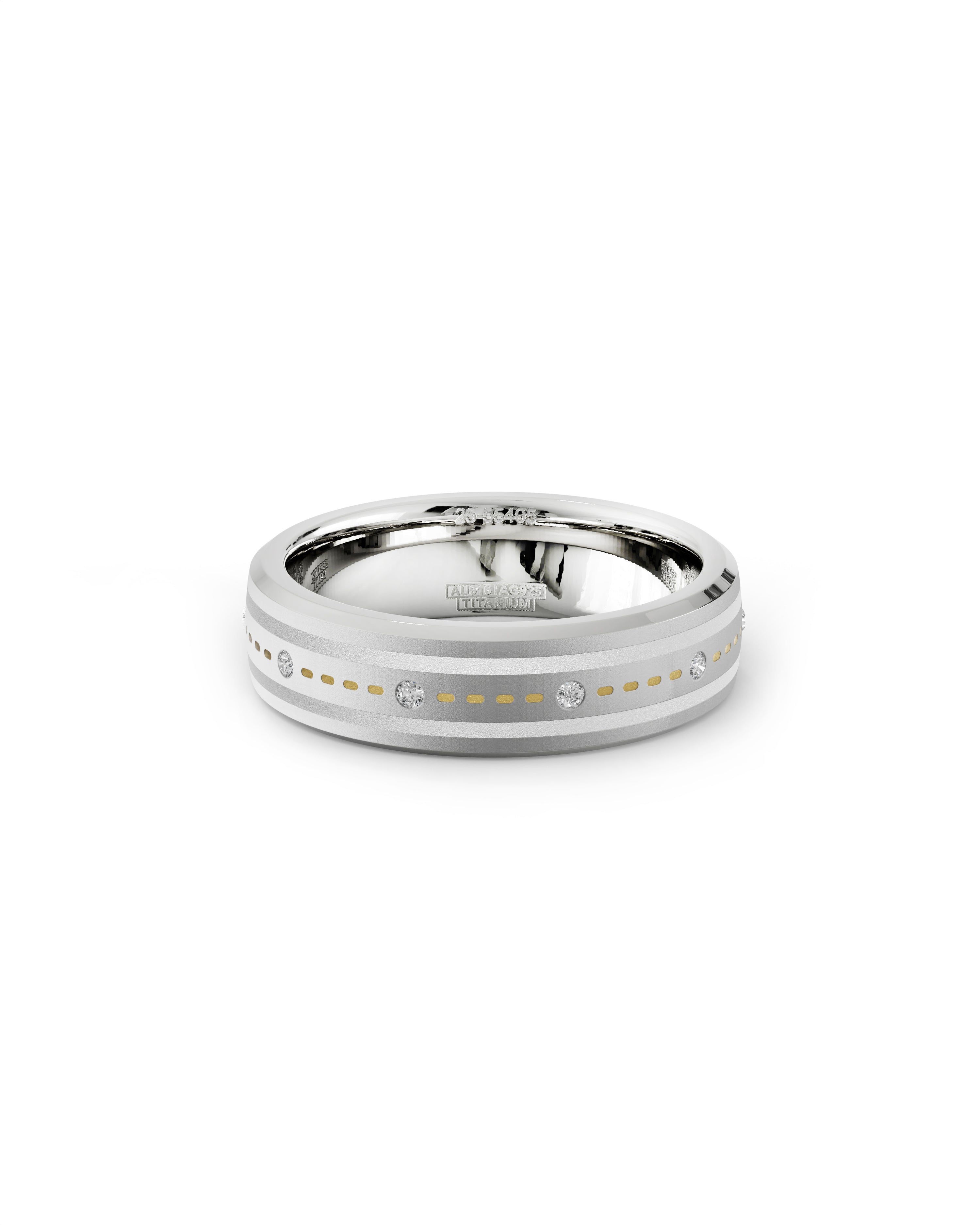Mens's Silver Titanium Ring with Matte Finish