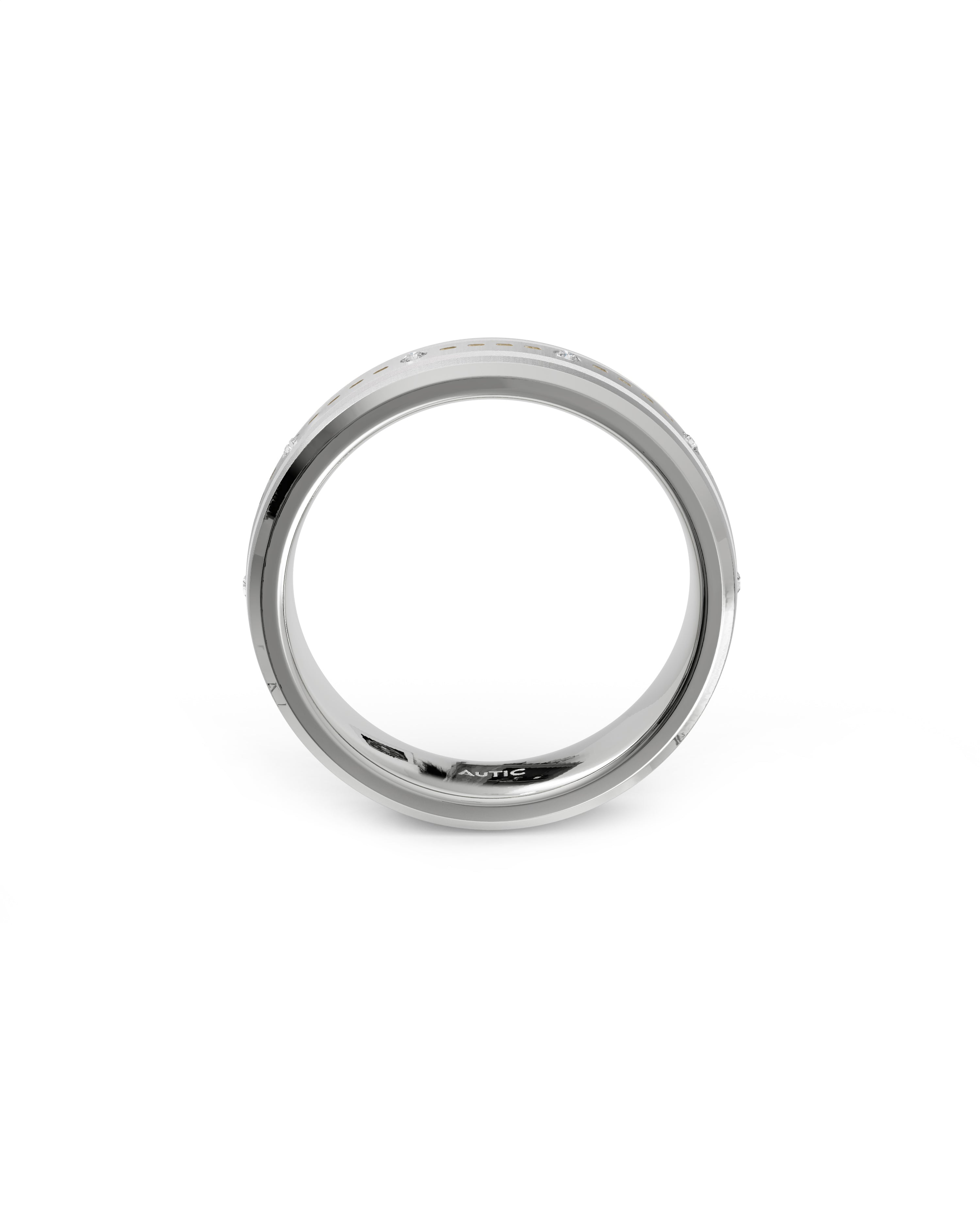 Mens's Silver Titanium Ring with Matte Finish