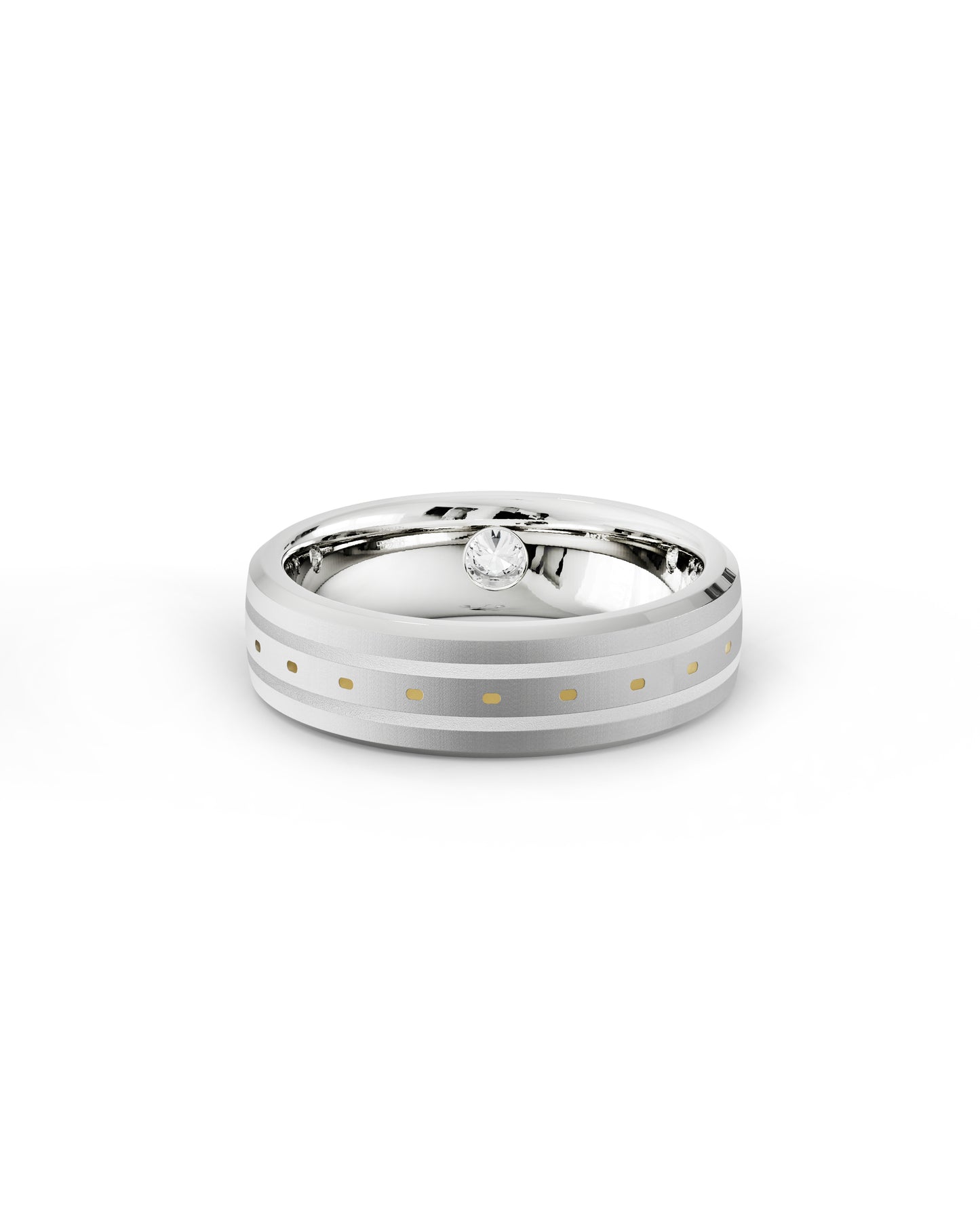 Mens's Silver Titanium Ring with Matte Finish