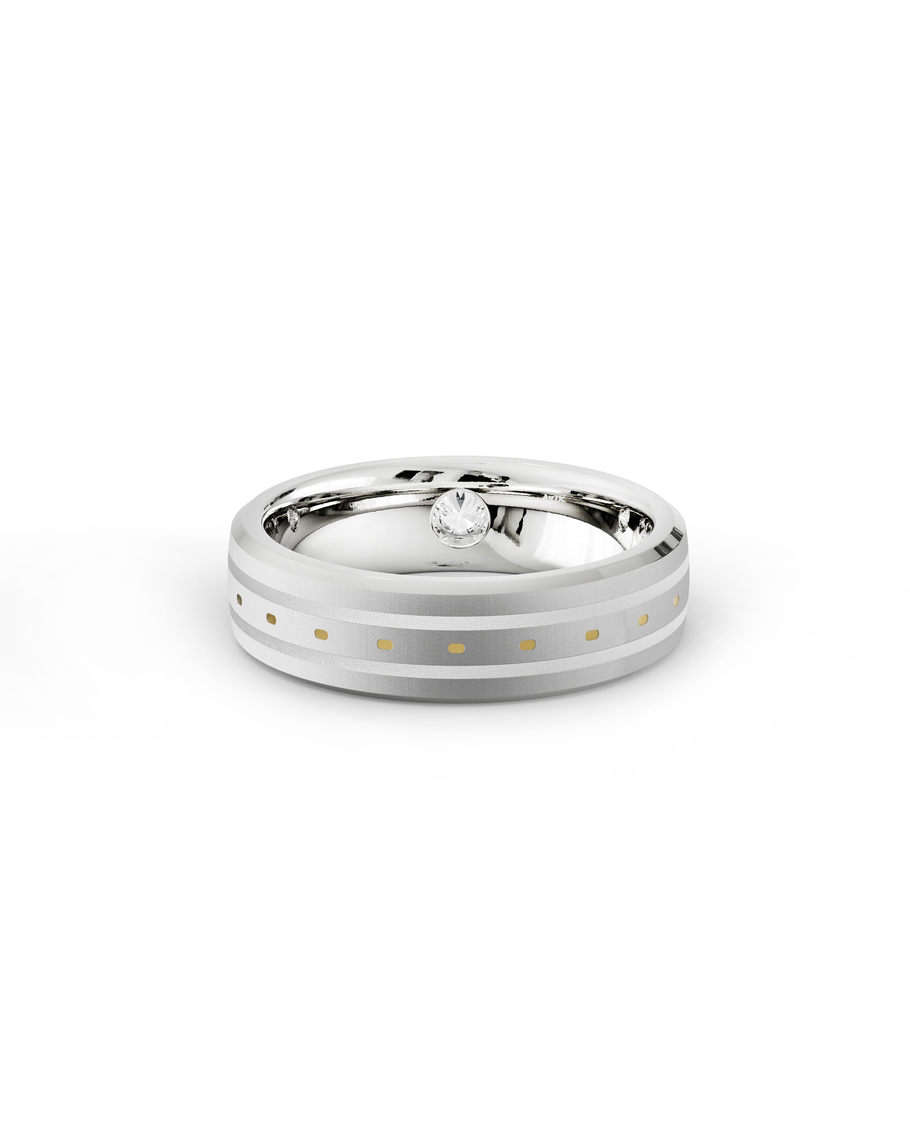 Mens's Silver Titanium Ring with Matte Finish
