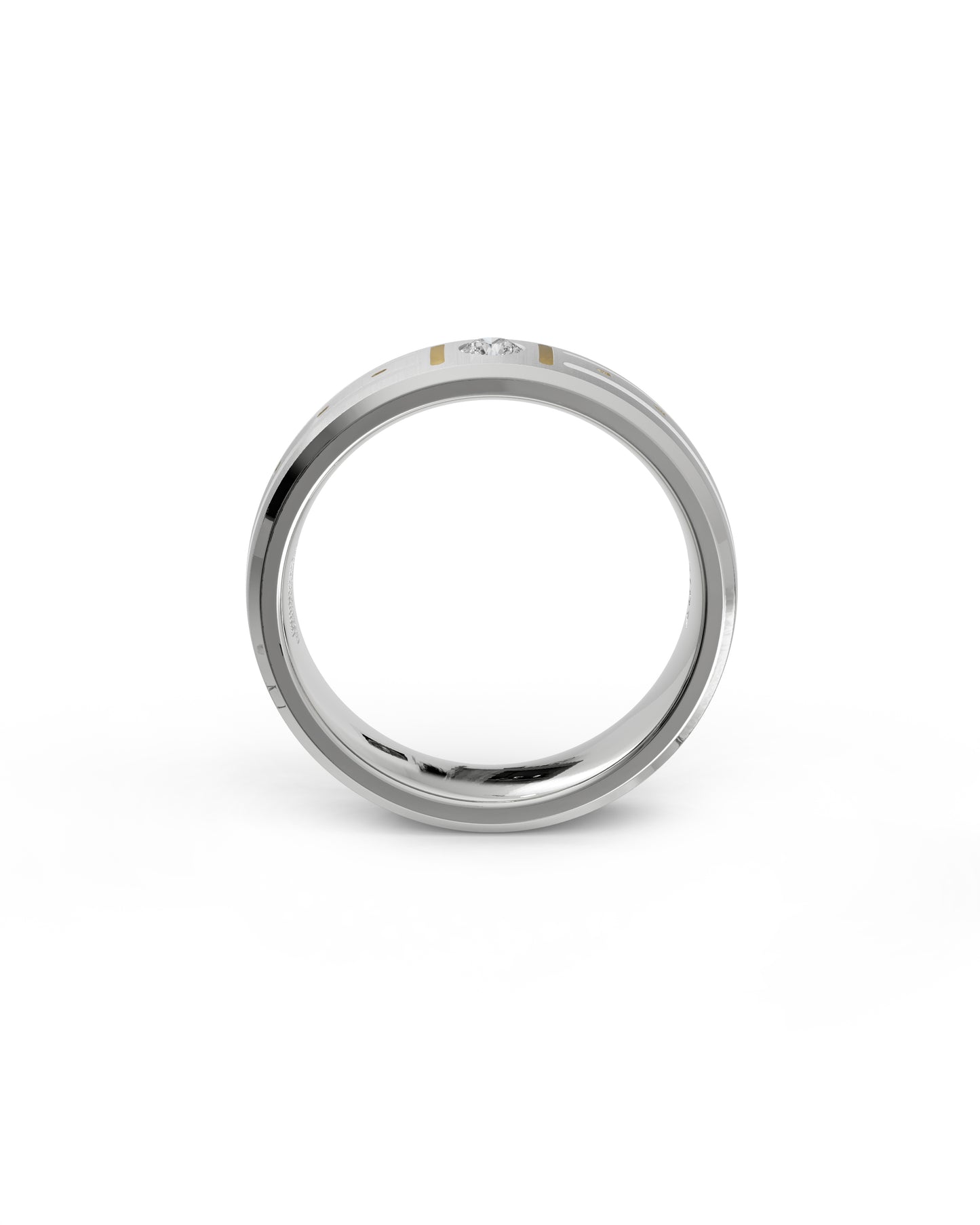 Mens's Silver Titanium Ring with Matte Finish