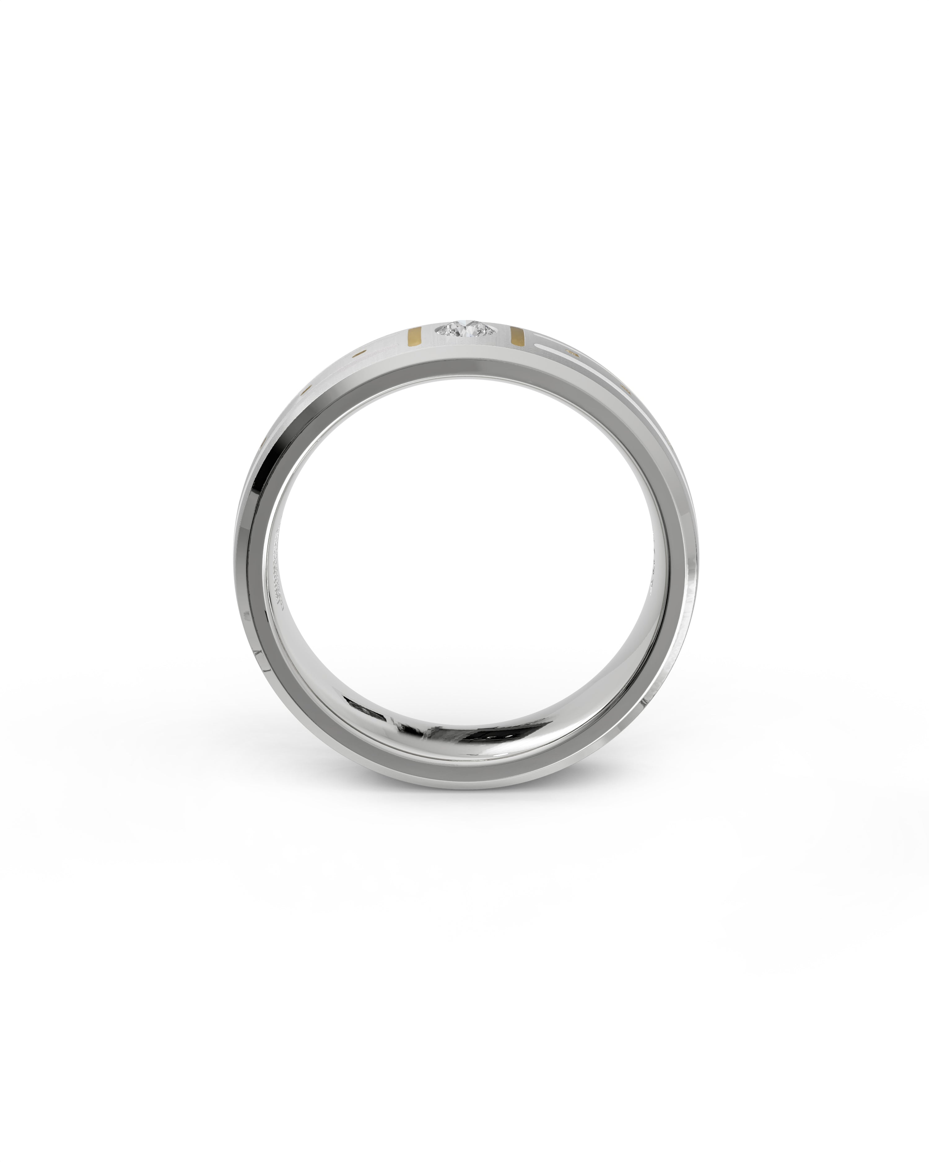 Mens's Silver Titanium Ring with Matte Finish