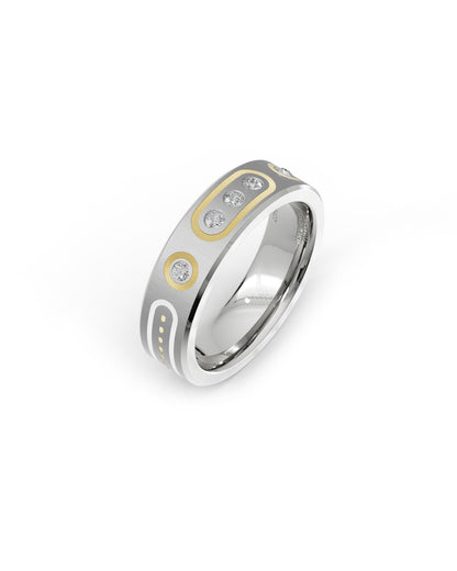 Mens's Silver Titanium Ring with Matte Finish