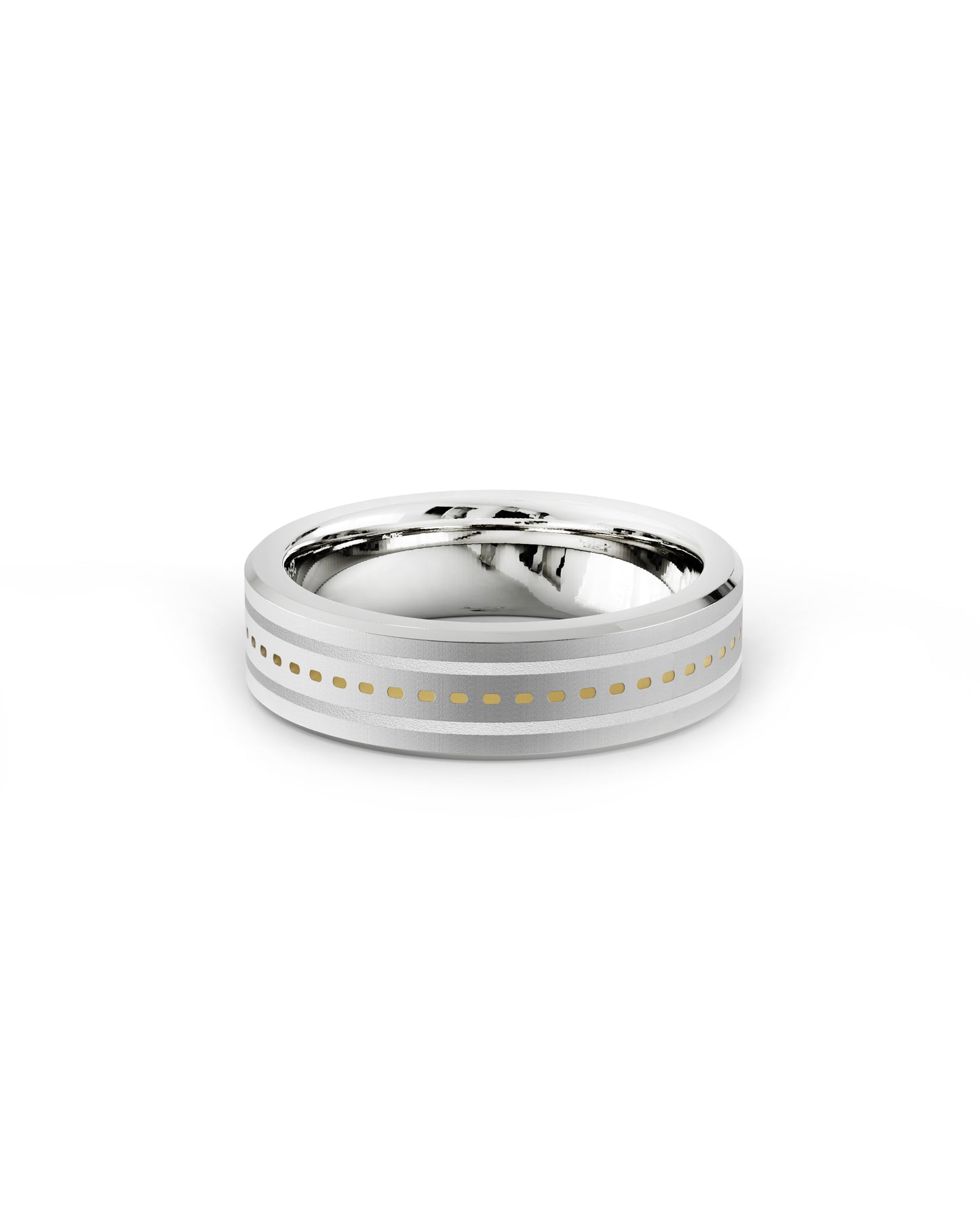Mens's Silver Titanium Ring with Matte Finish