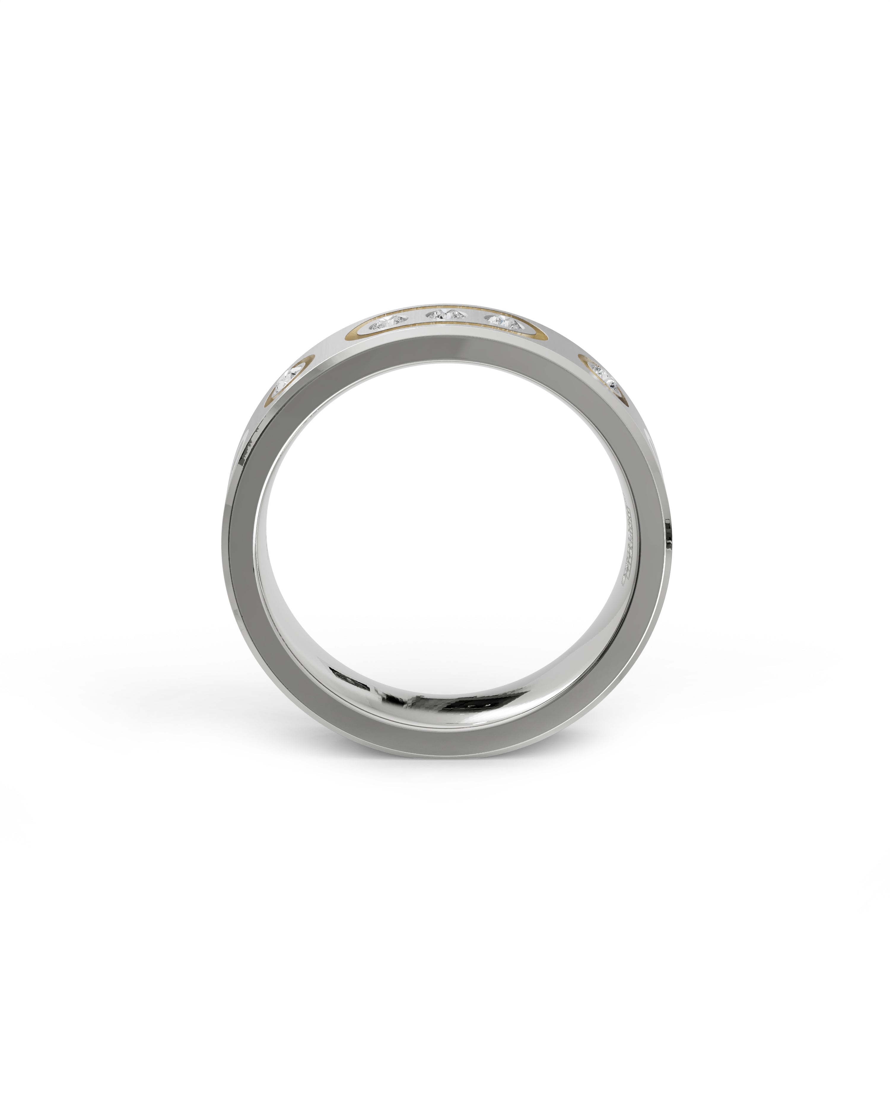 Mens's Silver Titanium Ring with Matte Finish
