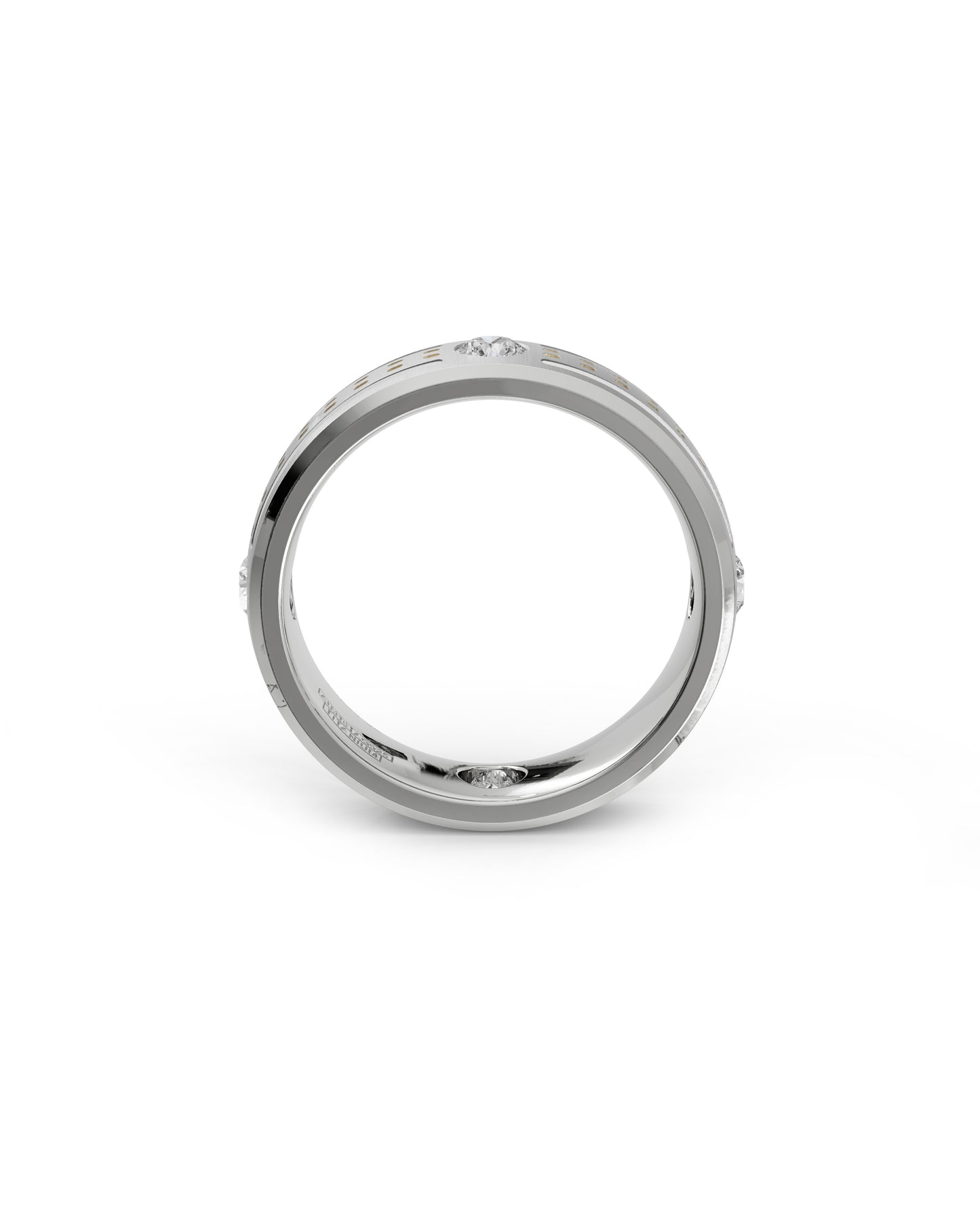 Mens's Silver Titanium Ring with Matte Finish