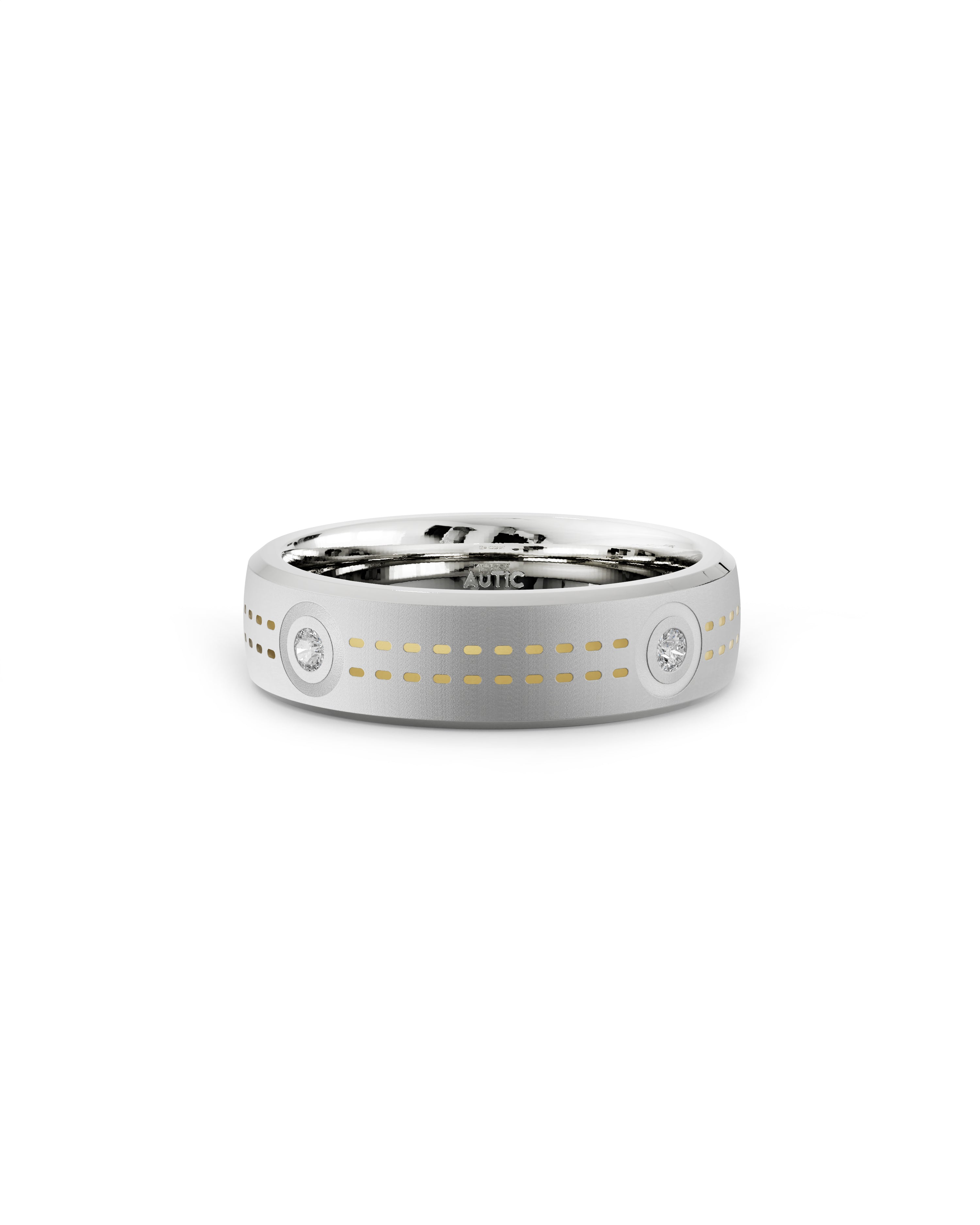 Mens's Silver Titanium Ring with Matte Finish