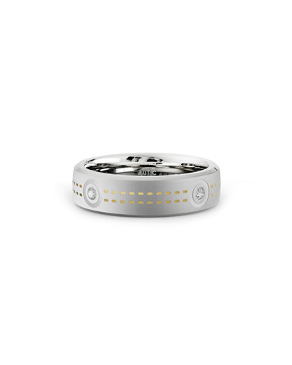 Mens's Silver Titanium Ring with Matte Finish