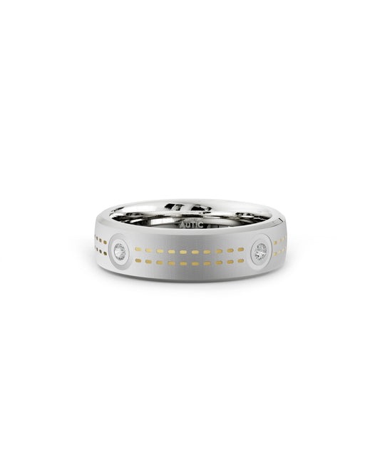 Mens's Silver Titanium Ring with Matte Finish