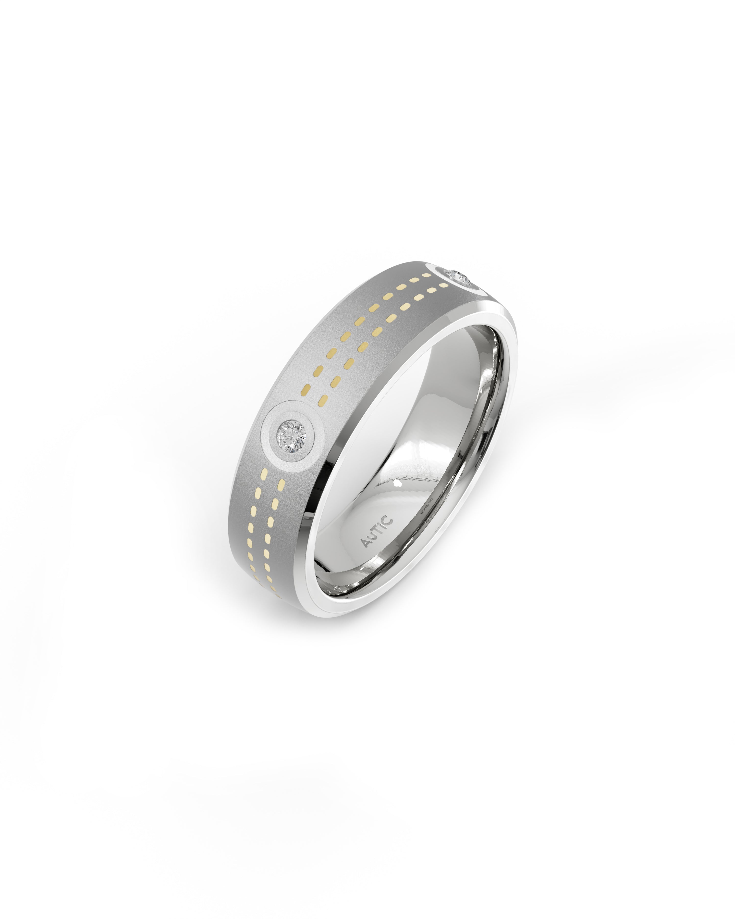 Mens's Silver Titanium Ring with Matte Finish
