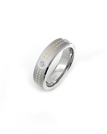 Mens's Silver Titanium Ring with Matte Finish