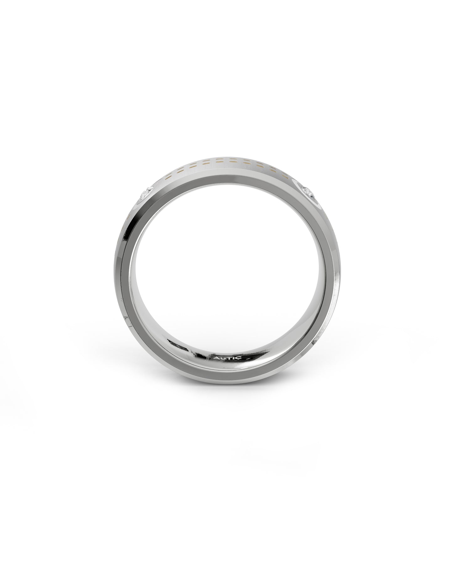 Mens's Silver Titanium Ring with Matte Finish