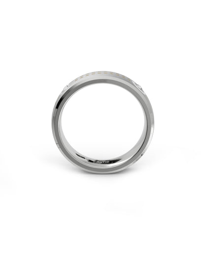 Mens's Silver Titanium Ring with Matte Finish