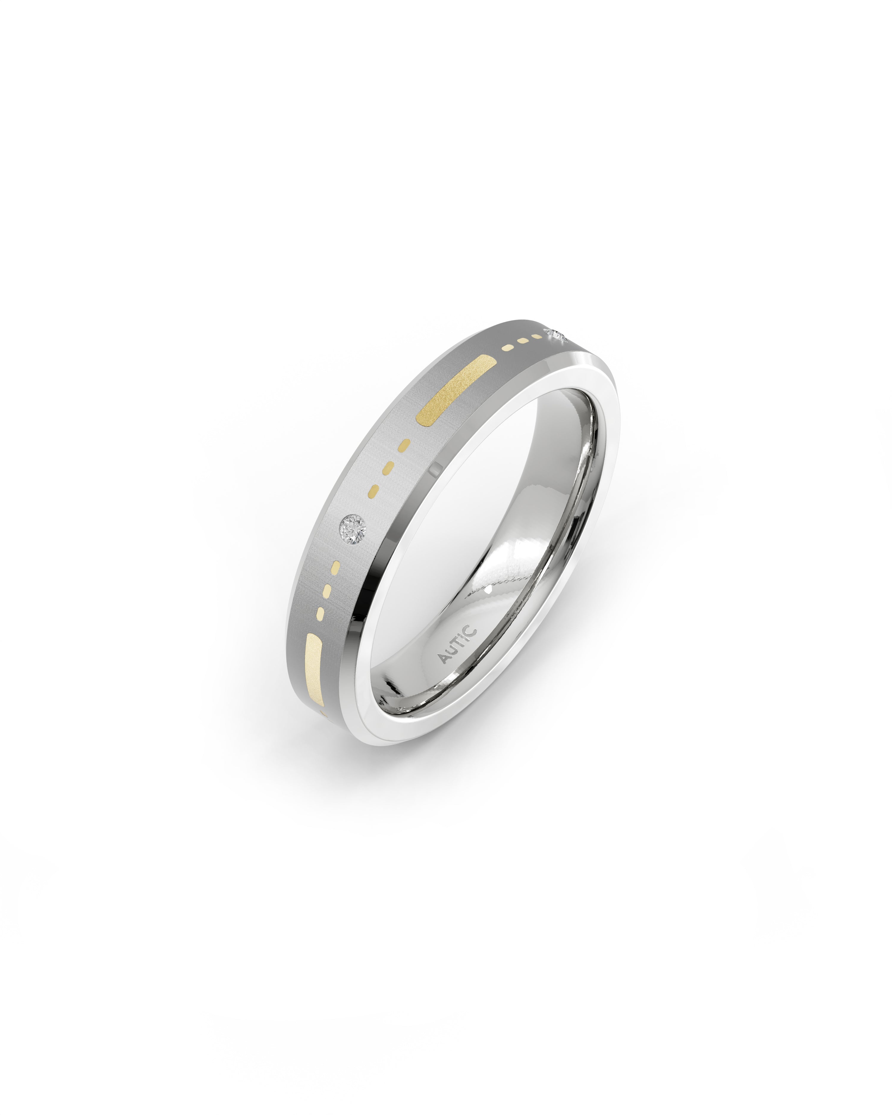 Mens's Silver Titanium Ring with Matte Finish