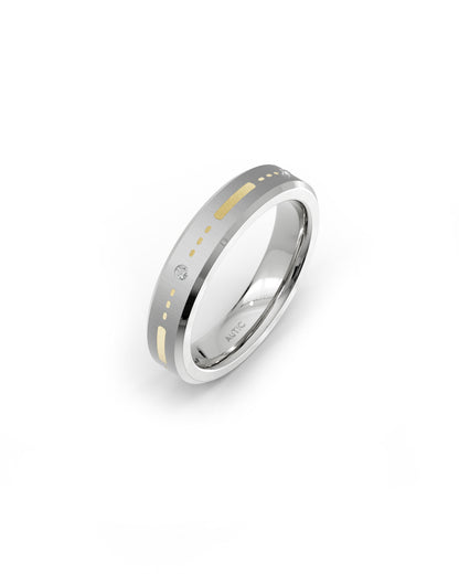 Mens's Silver Titanium Ring with Matte Finish