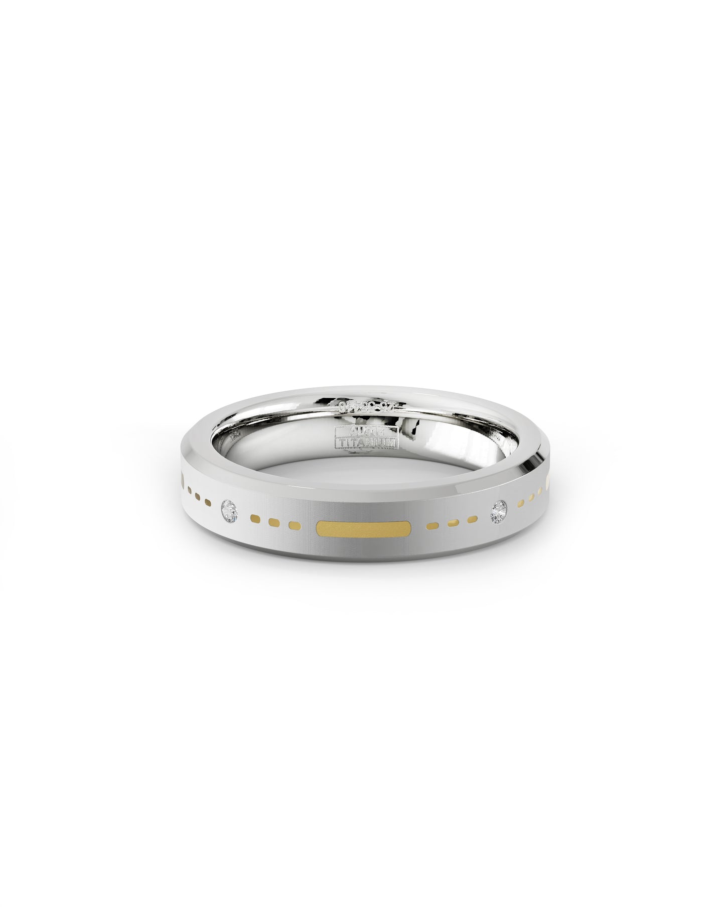Mens's Silver Titanium Ring with Matte Finish
